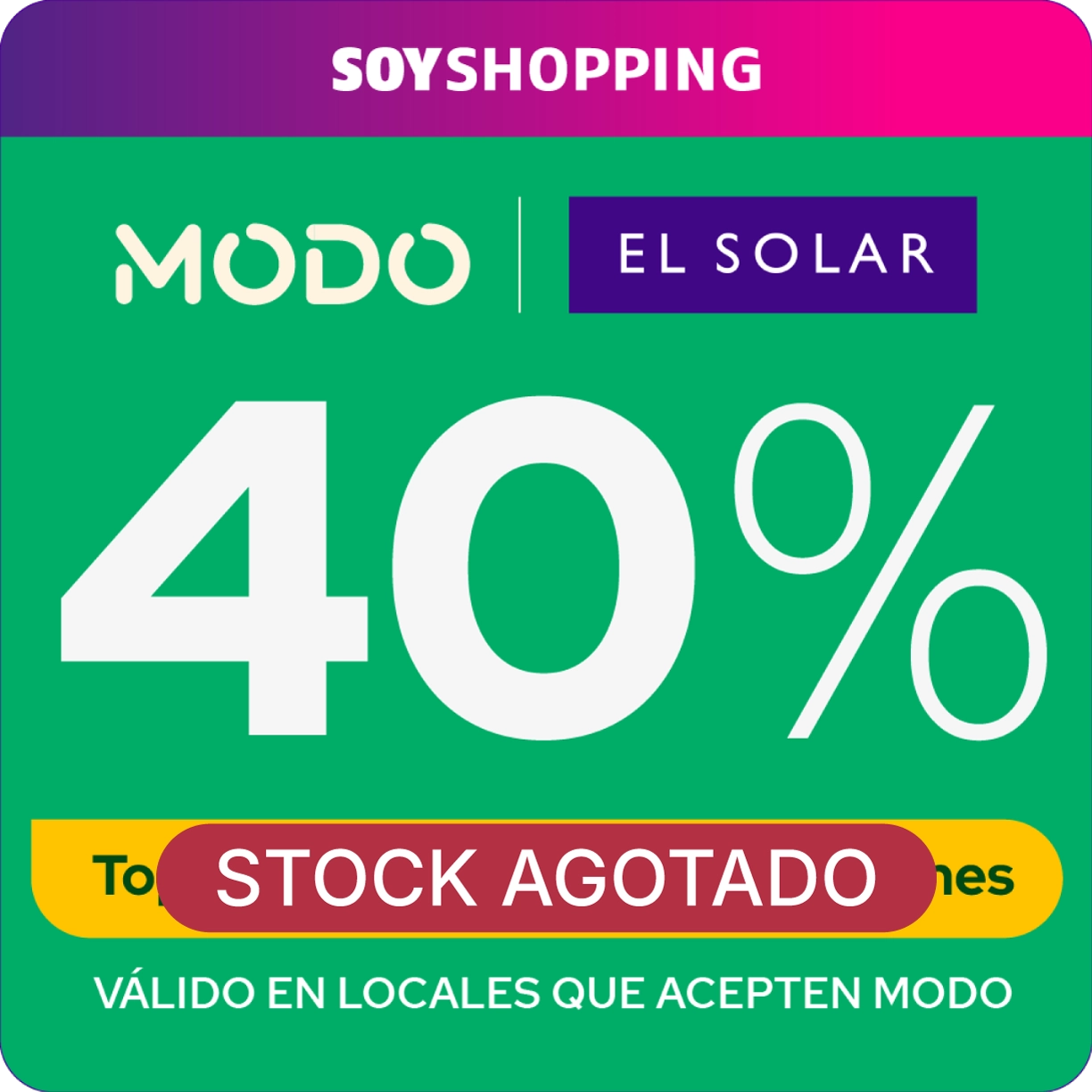 Modo 40% Stock agotado